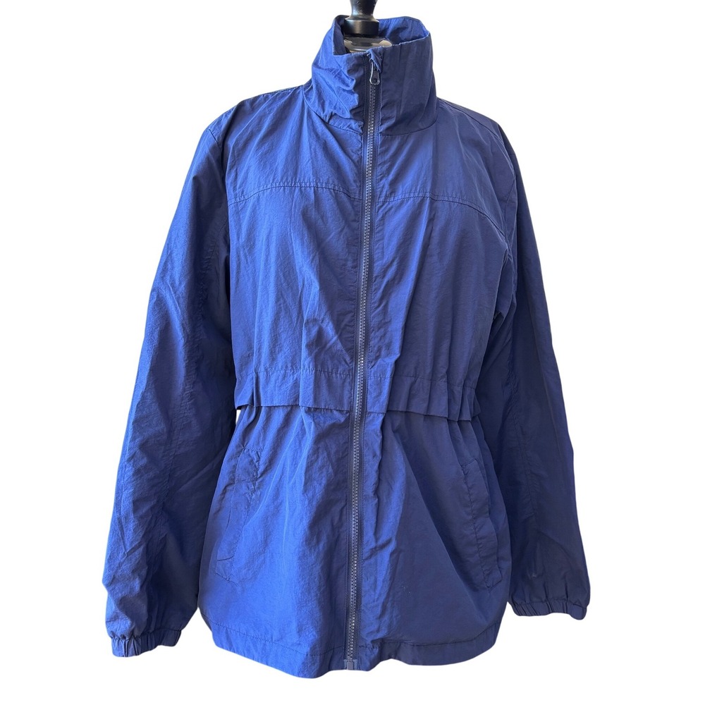 Joe Fresh Active Jacket Blue Full Zip Lightweight Coat women's sz large like new
